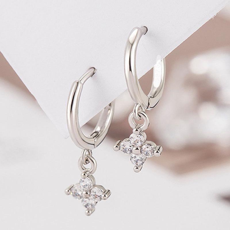 

Серьги с четырьмя листочками клевера, милые женские застежки для ушей