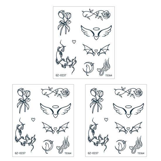 Yousheng 3Pcs Waterproof Tattoo Sticker for Men Women, Face Body Arm Chest Shoulder Thigh Waist Temporary Tattoo Decal, Long Lasting Body Art Fake