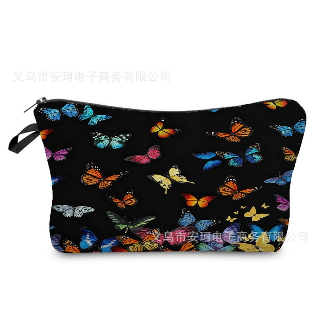 Butterfly Printing Makeup Bag, Nail Polish Storage Bag, Washable Toilet Bag for Daily Travel