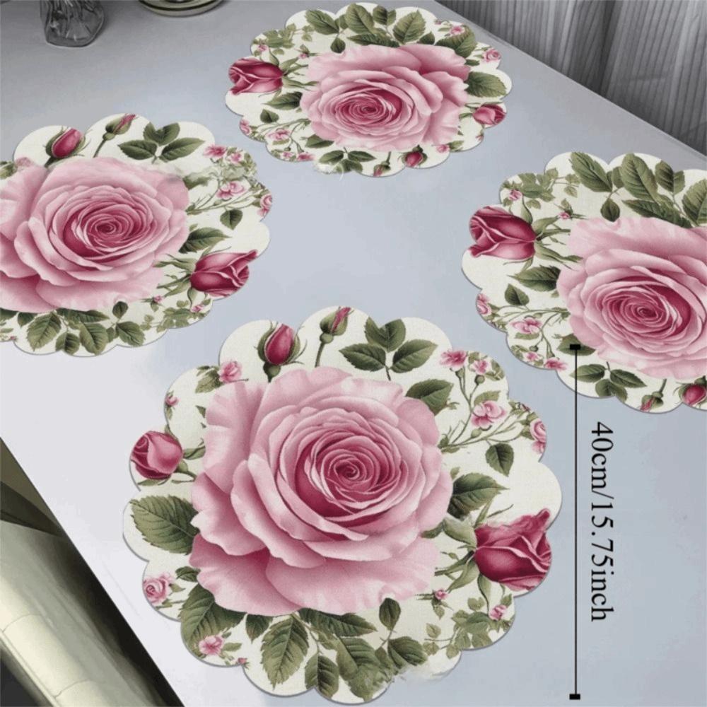 High Quality Flower Shaped Placemat Diatomaceous Mud Non-slip Place Mats Heat-Resistant Absorb Water Cup Coaster Kitchen