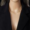 Gold Heart Crystal Jewelry Set Necklace Earrings for Women