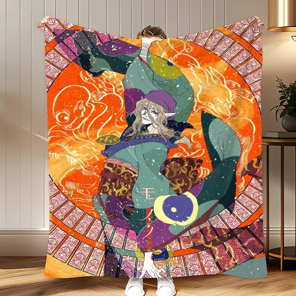 classic anime Mononoke Throw Soft Coral Fleece Blanket 310gsm Fluffy Warm Throw for Sofa Bed Couch Bedroom Decor