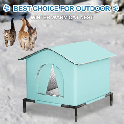 Maisonnette pour Chat d'Extérieur Maison pour Chien Errant Imperméable Extérieur Hiver Chaud Grotte pour Animal de Compagnie Lits de Couchage Isolation Thermique Nid pour Chaton Animal de Compagnie
