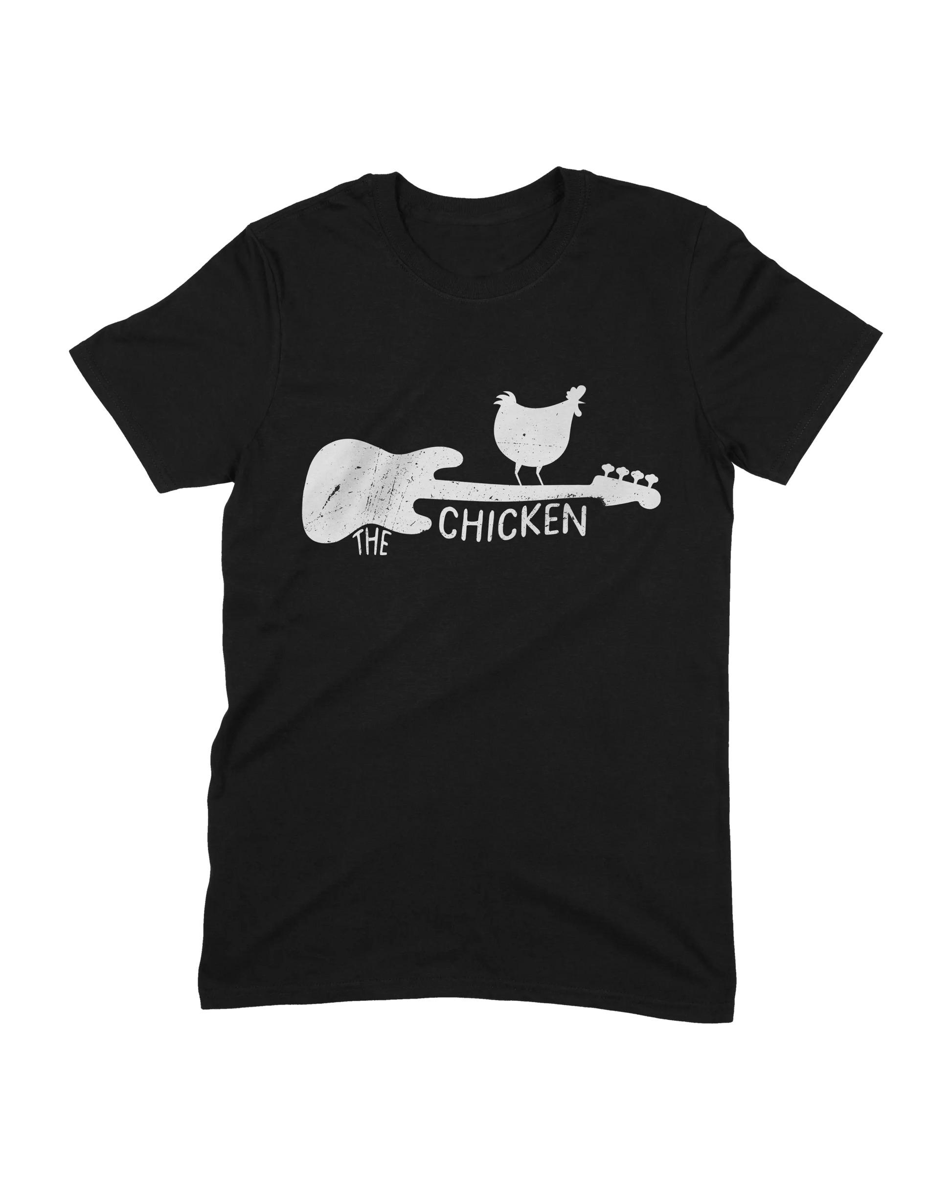 

The Chicken Bass Guitar T-Shirt Men Women Funny Jazz Musician Vintage Grunge Cotton Short Sleeve Casual Unisex Tee S разноцветный