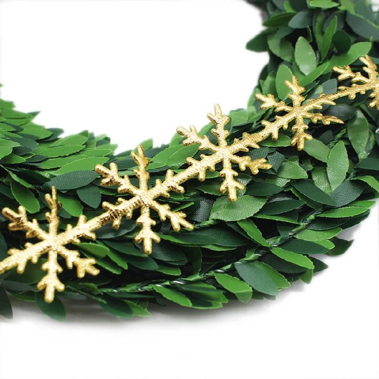 Christmas Glitter Snowflake Shape Lace Ribbons Golden Silver for Wedding Decor