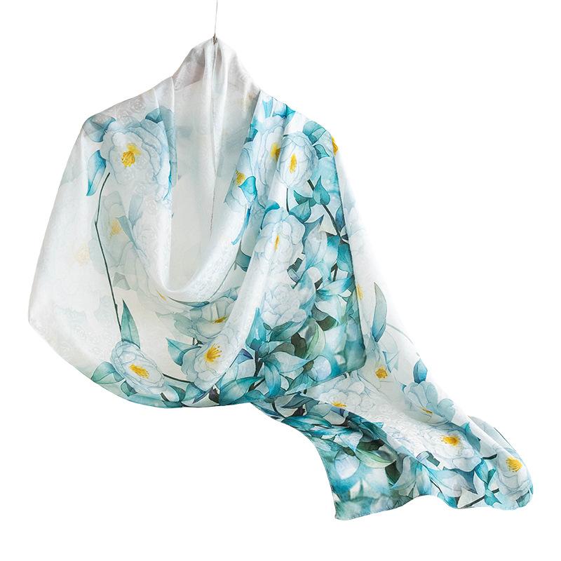 Suzhou and Hangzhou early summer silk scarf long silk scarf mulberry silk silk scarf fashion commuter women silk thin scarf 55*170