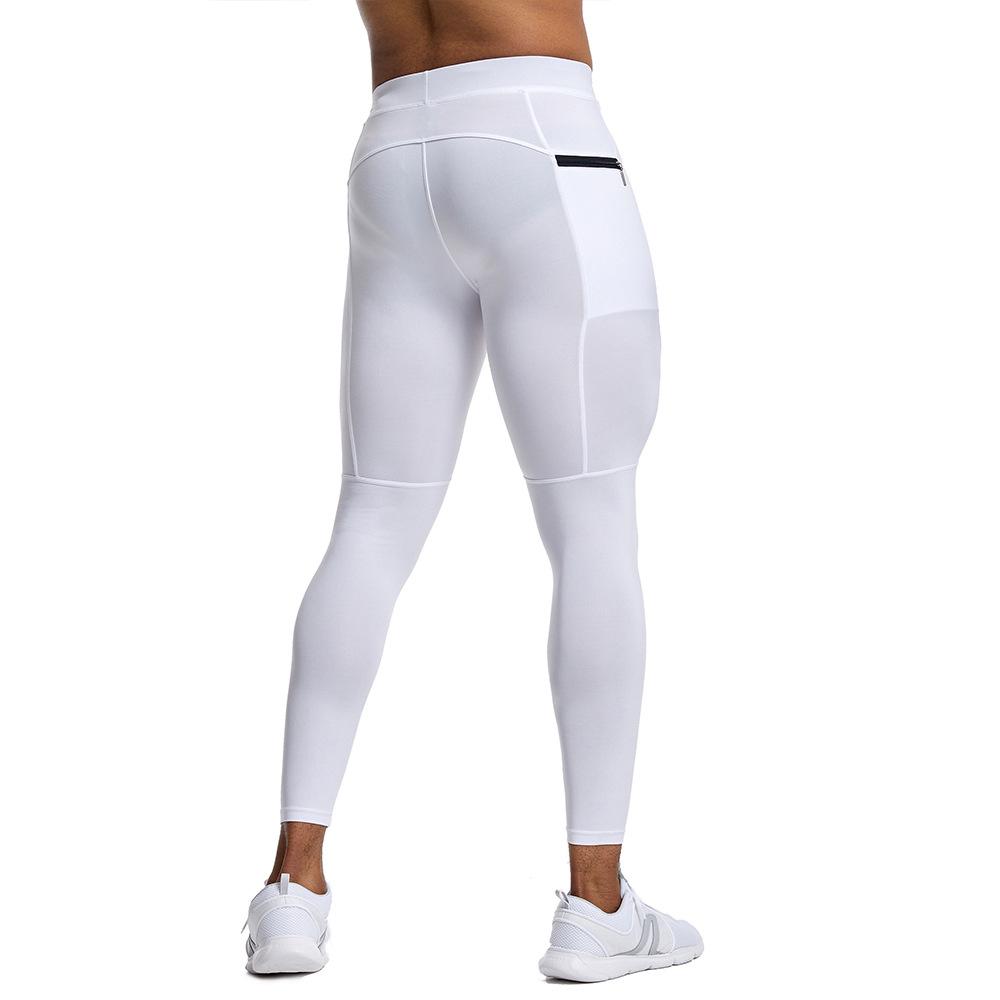 Men's Sports Running Trousers Workout Pants with Pocket Quick Dry Compression Tights Gym Fitness Workout Cycling Leggings