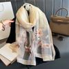 Long Silk Wool Scarf Shawls and Wraps for Women Floral Embroidery Bufandas Pashmina Neck Poncho Scarves Headband Hijab Bandana