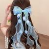 Pendant Tassel Tulip Hair Clips Fairy Style Organza Bowknot Barrette  Feminine