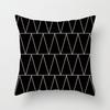 Geometric Cushion Cover Black and White Polyester Throw Pillow Case Striped Dotted Grid Triangular Geometric Art Cushion Cover