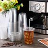 50 Sets Clear Plastic Cups with Lids and Straws, Disposable Iced Coffee Cups Clear Drinking Cups for Cold Drinks, Juice, Smoothie, Clear PET Cup for