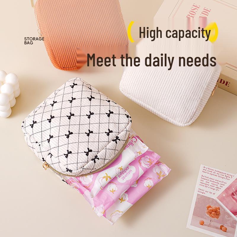 Portable Large Capacity Storage Bag for Menstrual Pads, Cables, and Makeup