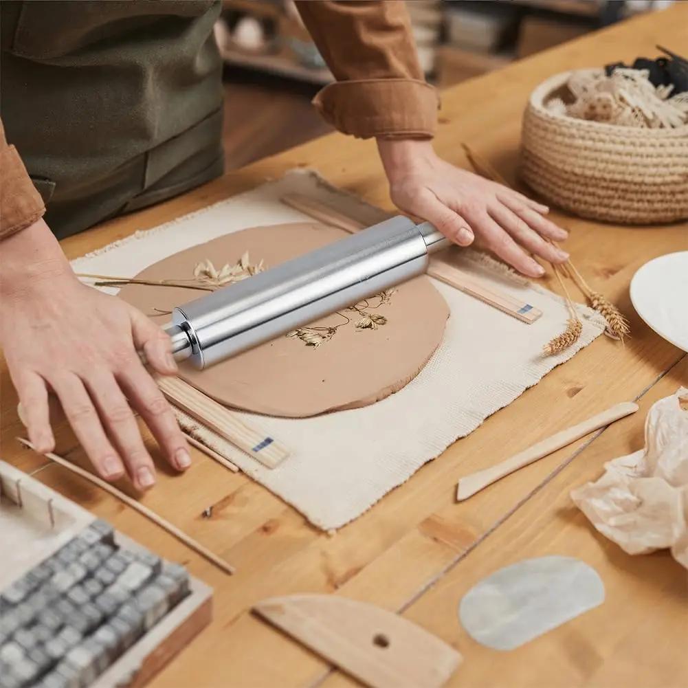 Stainless Steel Rolling Pin Non-stick Pastry Dough Roller Bake Pizza Noodles Dumpling Cookie Pie Making Baking Tool For Kitchen