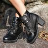 New Front Lace-up Ankle Boots 2024 Hot Sale Ladies Shoes Side Zipper Women's Boots Fashion Metal Decoration Modern Boots Women