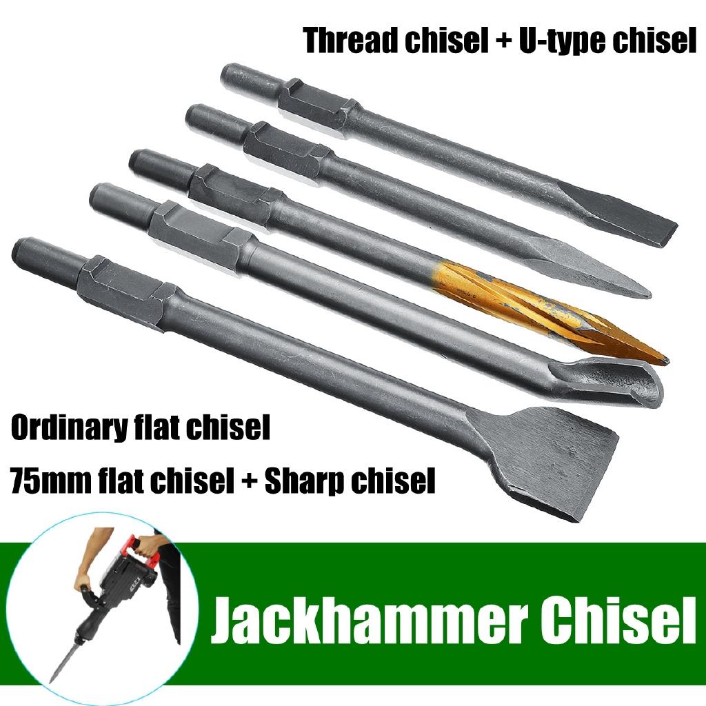 95/65 Thread/U-type/75mm Flat/ordinary Flat/sharp-chisel Drill Chisel Demolition Hammer Concrete Breaker Jackhammer 30*400mm