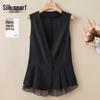 Women's V-Neck Mesh Patchwork Suit Vest