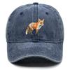 1 pcs Fox Print Snapback Hat Washed Cotton Caps For Woman Retro Vintage-Inspired Adjustable Caps Ideal Choice For Casual Cap