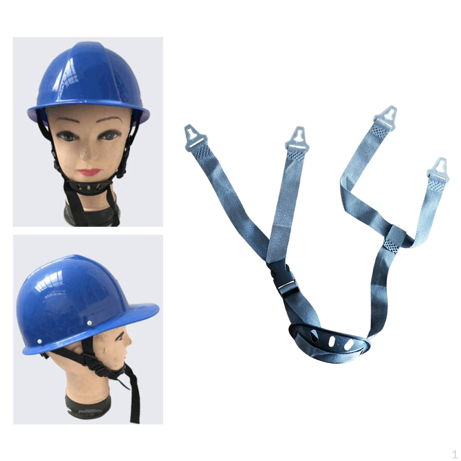 

Helmet Chin Strap Hard Hat Attachment for Most Hats Comfortable Quick Release Buckle T Hole Blue