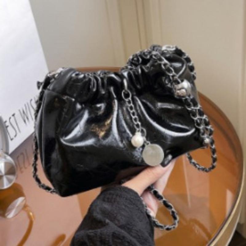 Zarte Nischen-Plissee-Tasche Damen neue Sommer vielseitige Ketten-Umhängetasche Bucket Bag