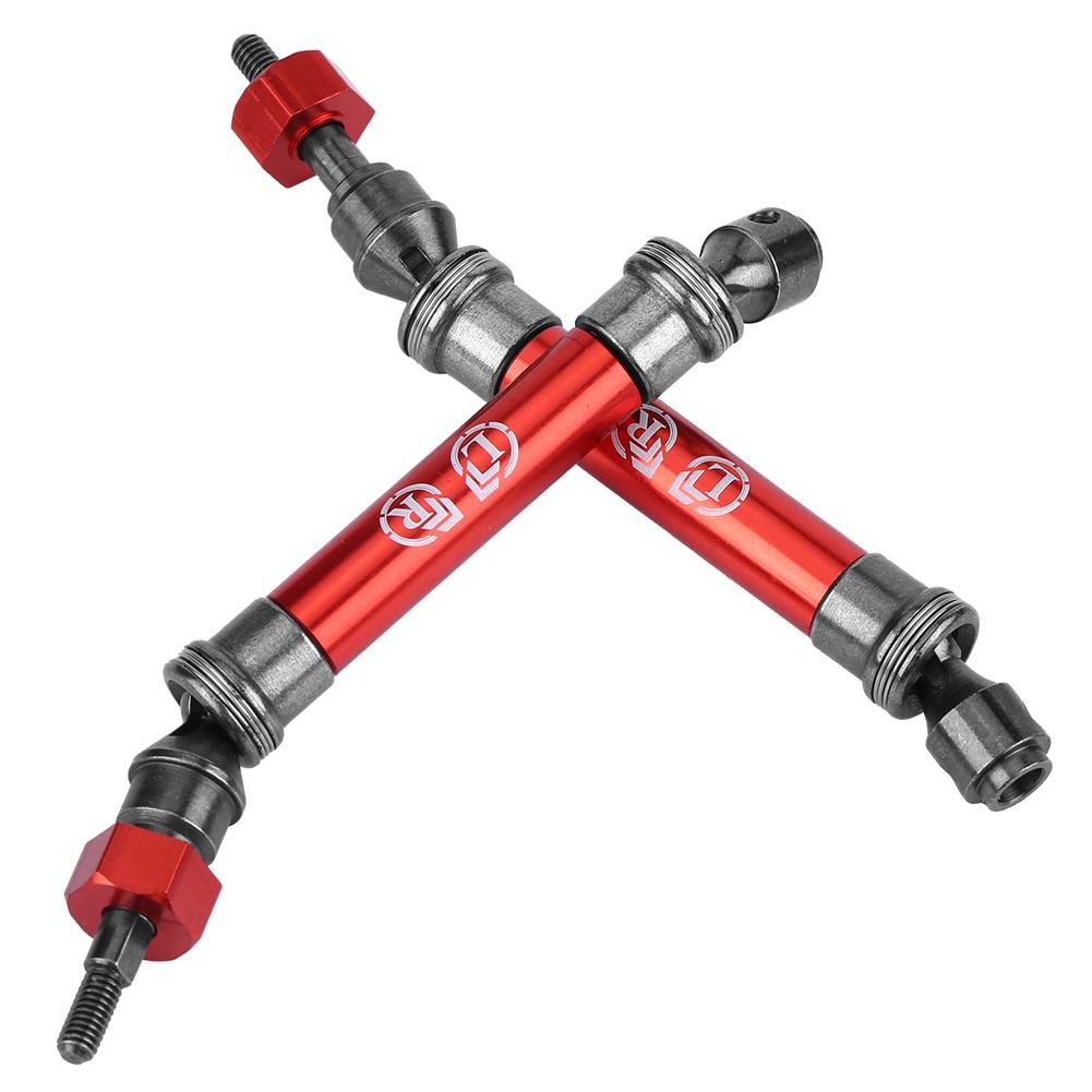 2pcs Front Drive Shaft CVD Transmission Axle for Traxxas Slash 4X4 1 10 RC Truck (Red)