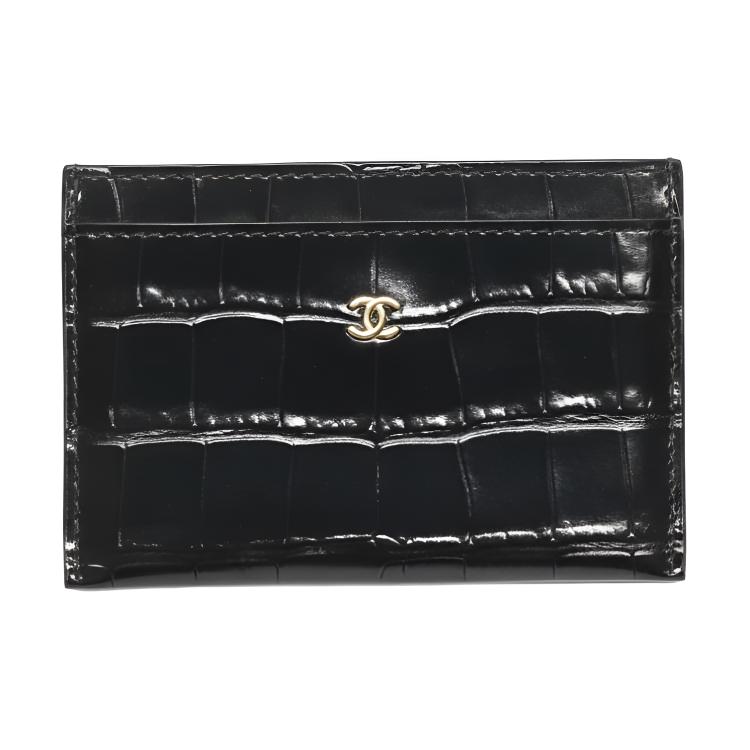 

Chanel 26S Gold Double C Logo Crocodile Effect Calfskin Card Holder Women Accessories Black AP5191-B23786-94305 Box(Basic Set+Box)