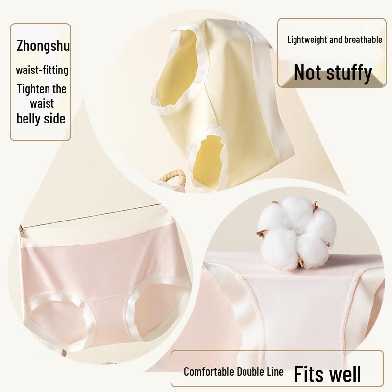 Boru Women's Silk Crotch Seamless Mid-Waist Briefs 4-Pack