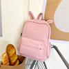 Cute 3D Bunny Ears Backpack Teen Girls Soft Nylon Lightweight School Rucksack Large Capacity Casual Daily Travel Student Bookbag