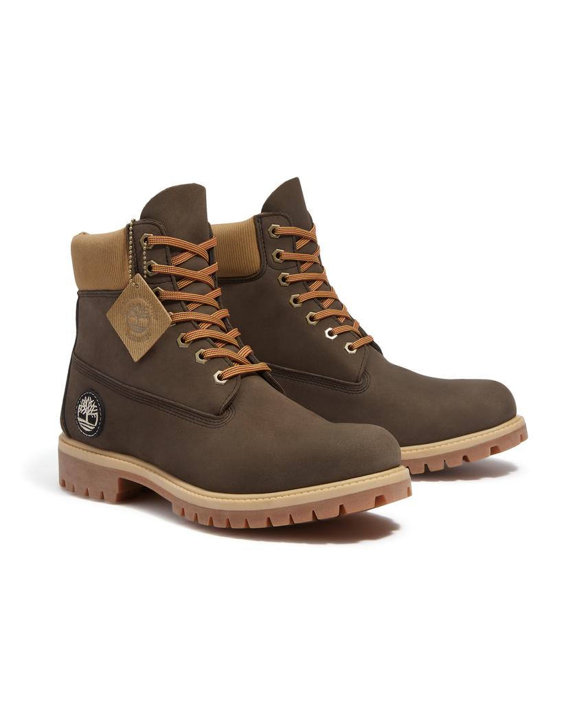 Timberland (Men'S) Premium 6-Inch Lace Waterproof Boots - Dark Brown Nubuck: Olive / A2P6W-A4J