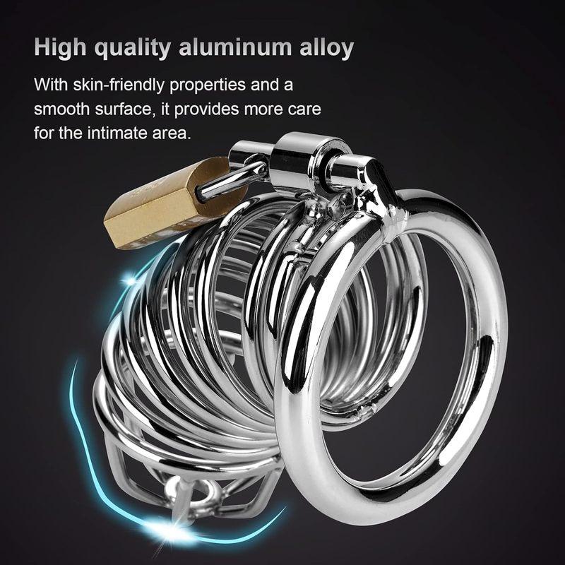 Runyu Metal Chastity Cage Fetish Sexy Adult Man Cock Cage Sexy Gadgets Men Cock Ring Male Chastity Lock Erotic Products Sex Toys