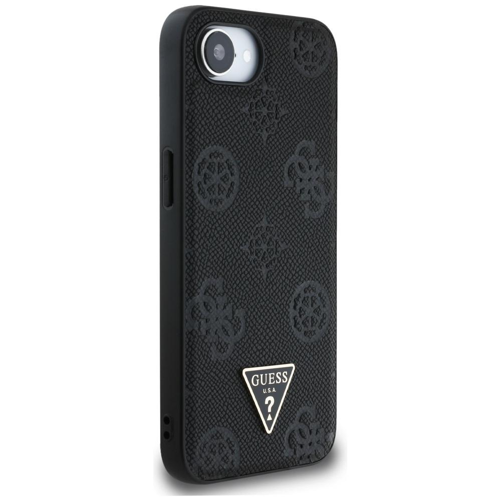 Etui Guess Grained Hot Stamp Peony       Triangle Logo Magsafe Do Iphone 16E Czarny