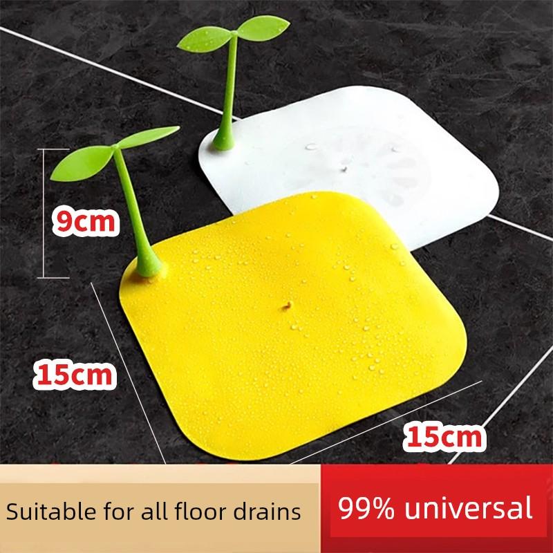 The Bathroom No Longer Smells! Bean Sprouts Floor Drain Odor Preventer Mat Sewer Anti-Blocking Anti-Odor Neutral Sealing Cover