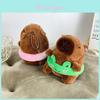 Adorable Capybara Plush Toy Swimming Ring Keychain For Kids Featuring Cute Frog Design