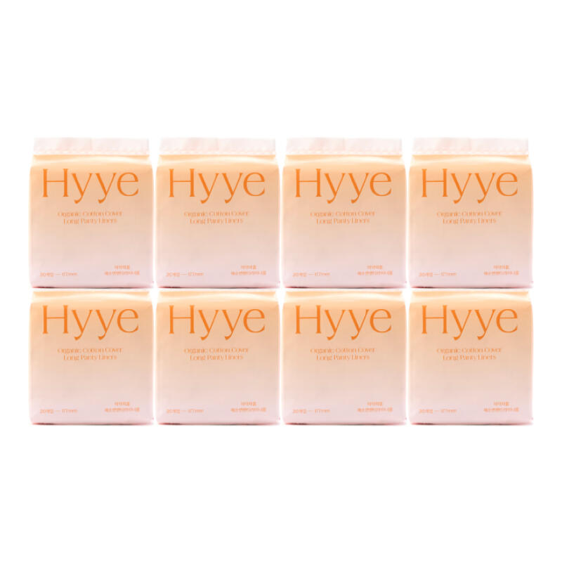 HYYE Natural Cotton Cover Long Panty Liner 20P 8 Pack (160P)