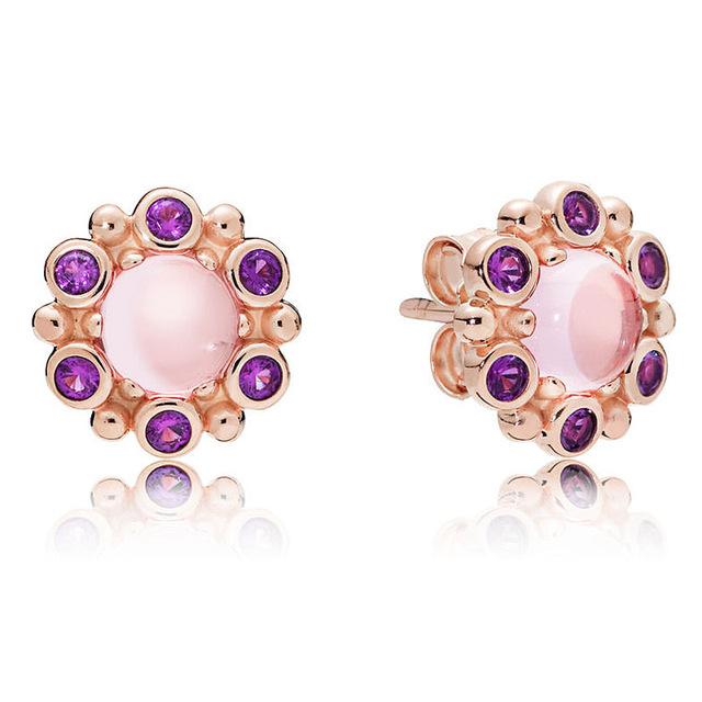 Nouveau 925 en argent Sterling mode boucle d'oreille Double Halo trèfle pétales d'amour coeur marguerite fleur Trio boucle d'oreille pour les femmes bijoux cadeau