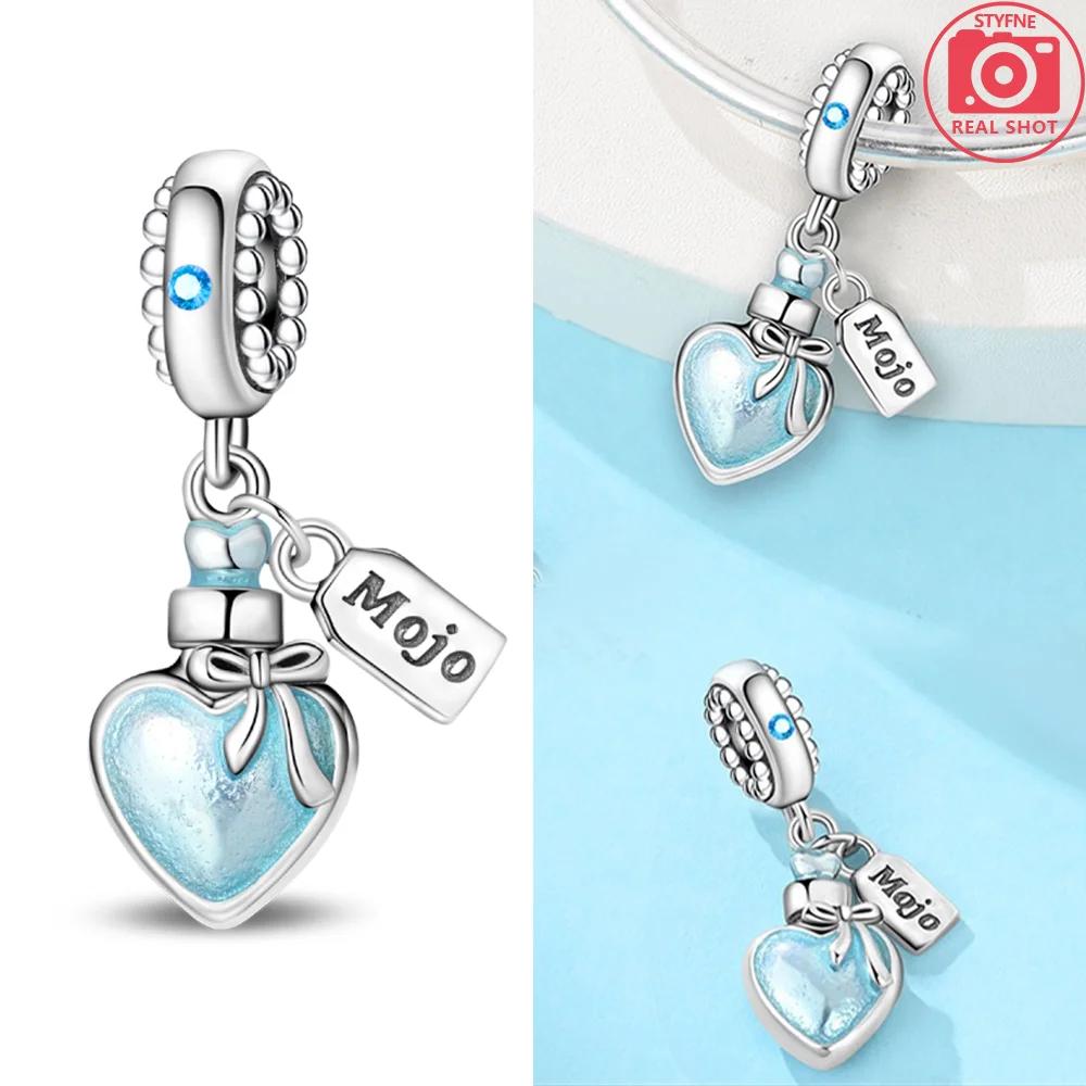 Pendants Woman Pink Heart Air Balloon Wishing Bottle Original Copper Charm Bead Fit Bracelet Women Jewelry Gift Diy