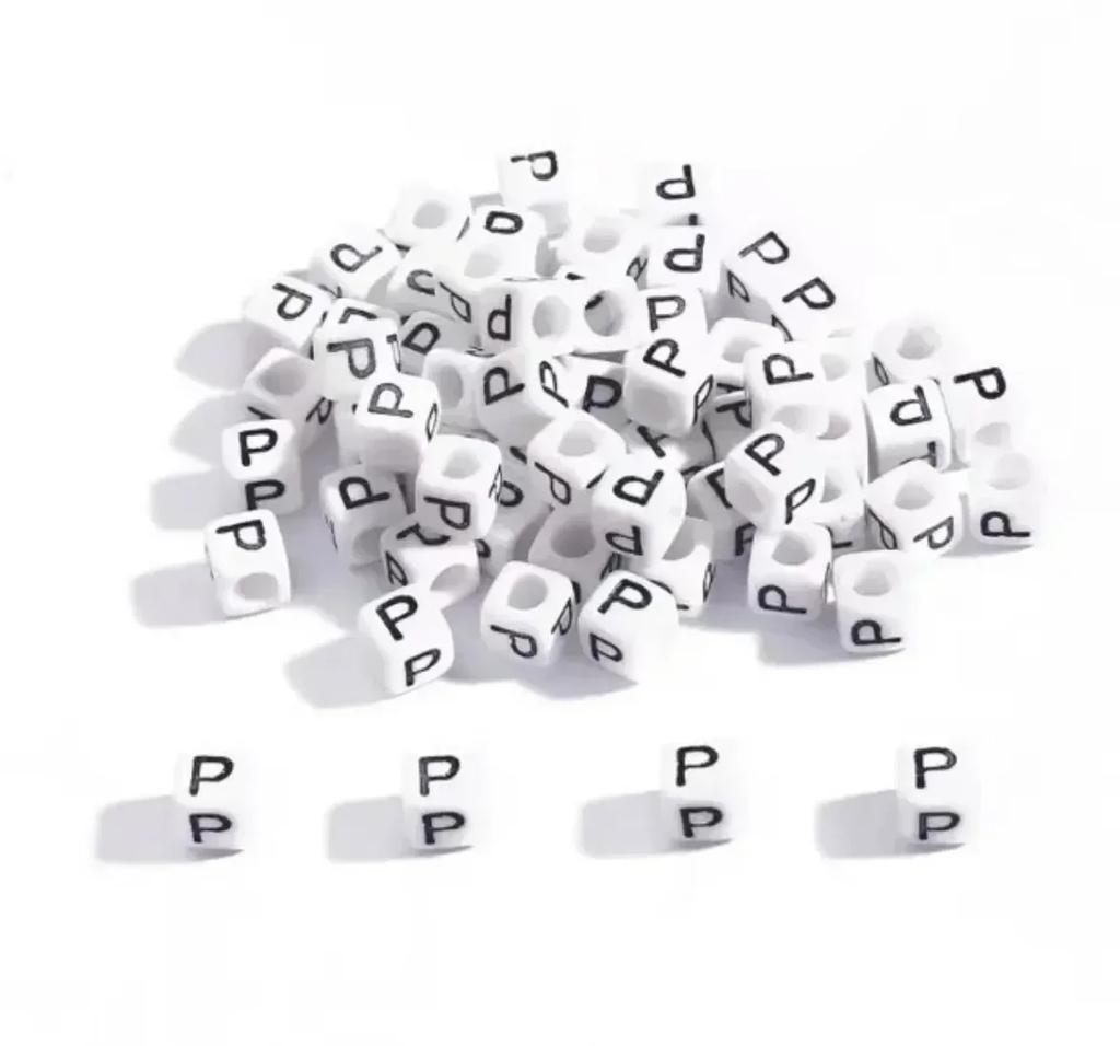 100-500pcs Acrylic A-Z Letter Bead White Square Cube Alphabet Bead for Jewelry Making Diy Bracelet Necklace Earrings Accessories