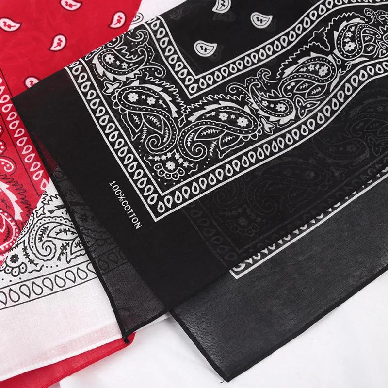 Unisex Hijab Men Women Black Cotton Bandana Hairband Cowboy Biker Sports Headwear Wrist Hairwrap Head Wrap Scarf Paisley Wraps