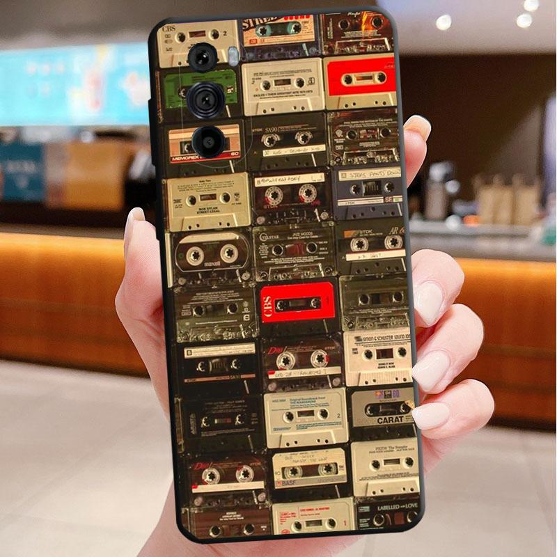 Retro Cassette Tape Phone Case For Motorola Edge 60 50 40 Pro 60 50 40 30 Ultra Neo Fusion Moto G Play G Stylus G Carcasas