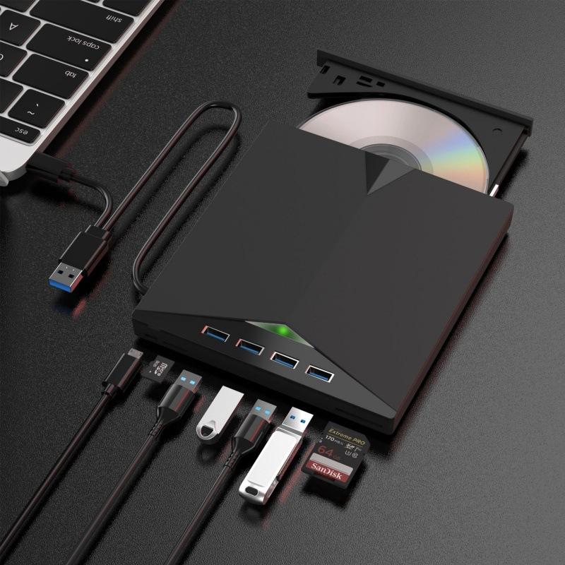 USB 3.0 7-in-1 External DVD Burner Type-C Multi-Function CD Drive