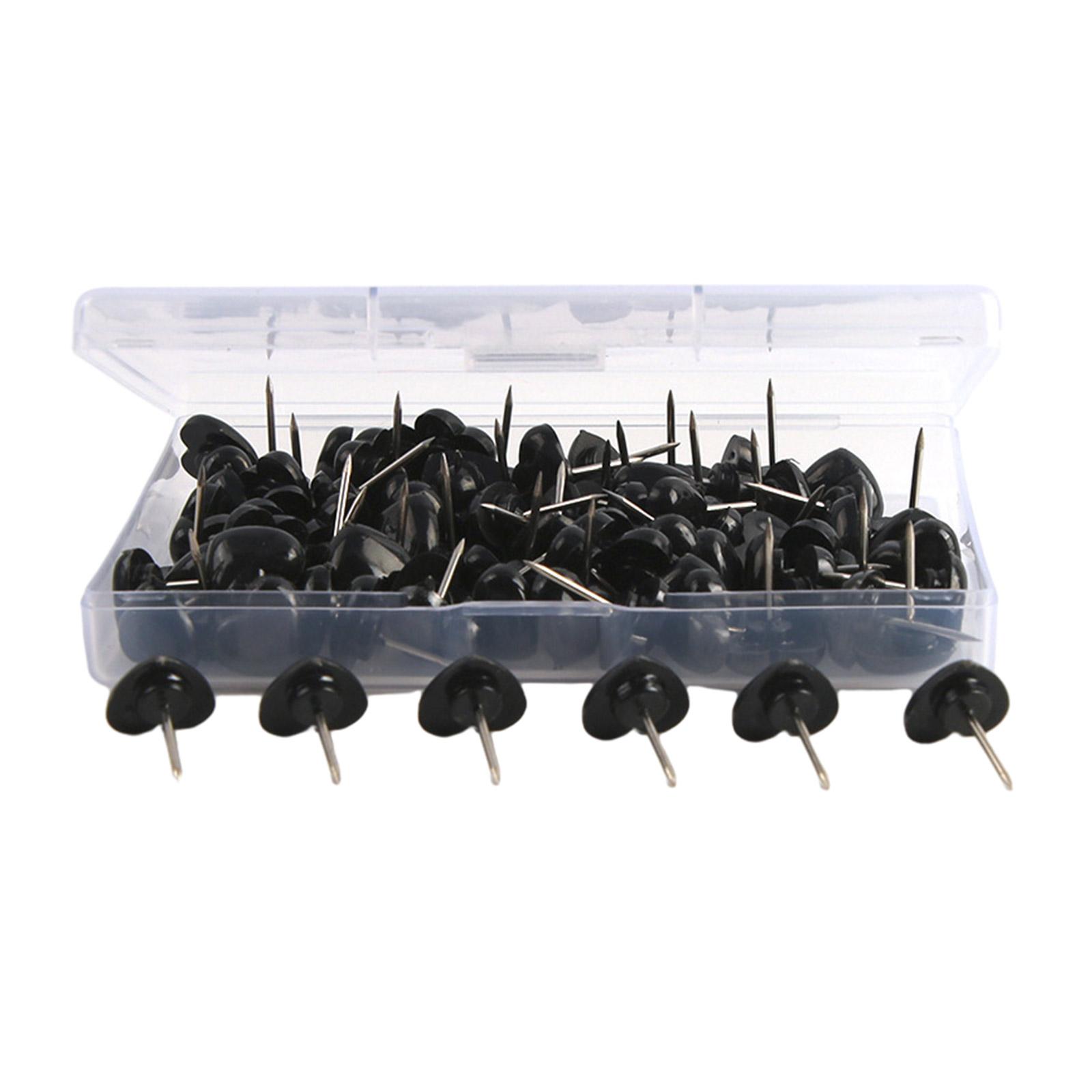 100 шт. кнопок в форме сердца с футляром для офисных досок объявлений, цветные кнопки, пластиковые кнопки для карт для пробковой доски 1