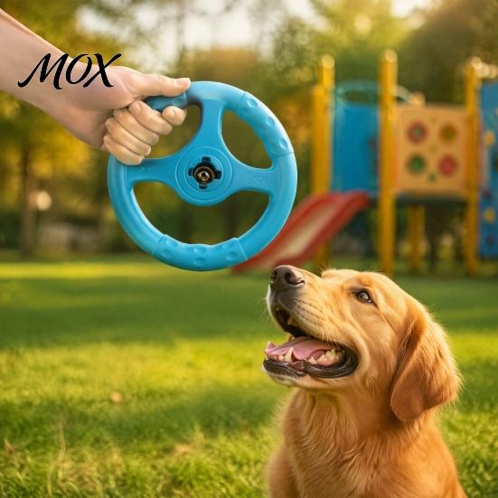 Bite Resistant Puppy Teething Toys Dogs Floating Toy, Interactive Dog Toy with Bell, Steering Lightweight Chewable Training Equipment Wheel