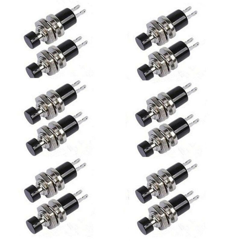 Reliable Miniature Pushbutton Switches in Black with PBS 110 Set of 10