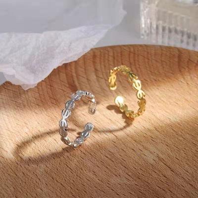 Fashion Temperament $symbol Plain Ring Open Ring Simple Fashion Ring Ring Ring Women's Niche Design Sense Adjustable