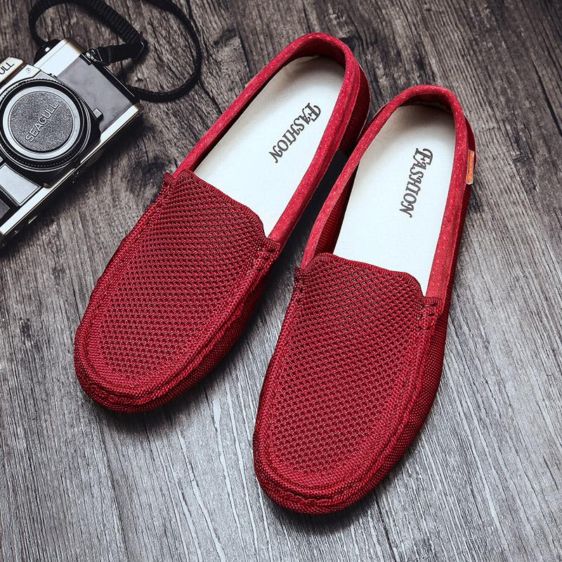 Fashion Breathable Men Casual Slip on Shoes Handmade Summer Mens Loafers Moccasins Lightweight Male Boat Flats New Design Driving Shoes