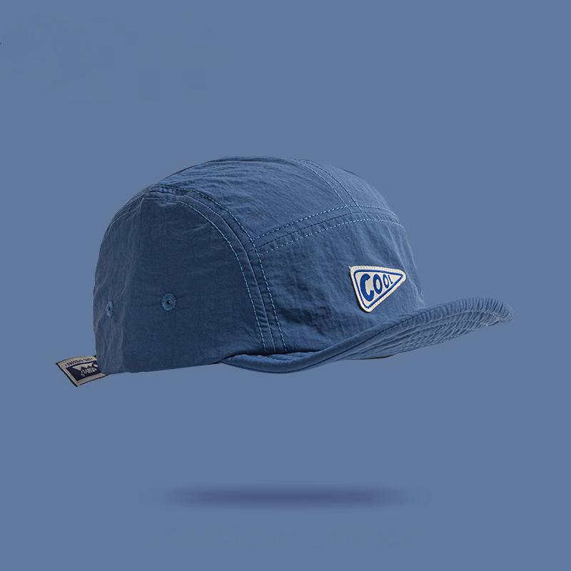 Unisex Vintage 5-Panel Bestickte Kappe mit kurzem Schirm - Schnelltrocknende Outdoor-Sonnen-Baseballkappe, für Männer Frauen Täglichen Sport