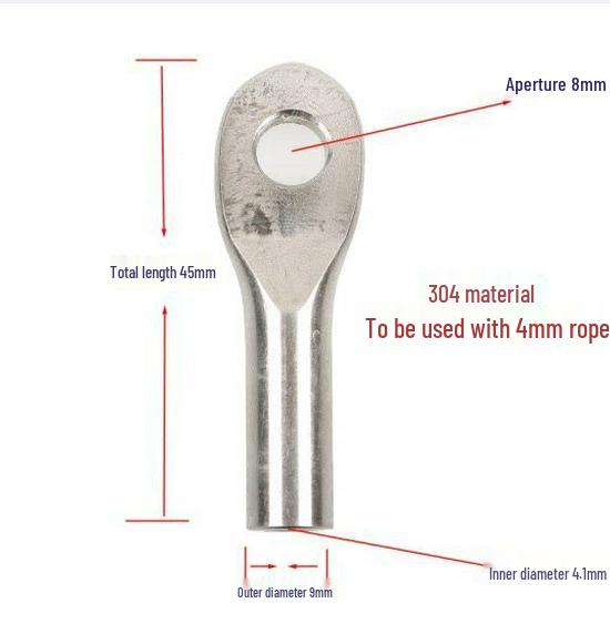 304 Stainless Steel Wire Rope Terminal Connector with Eye Lock