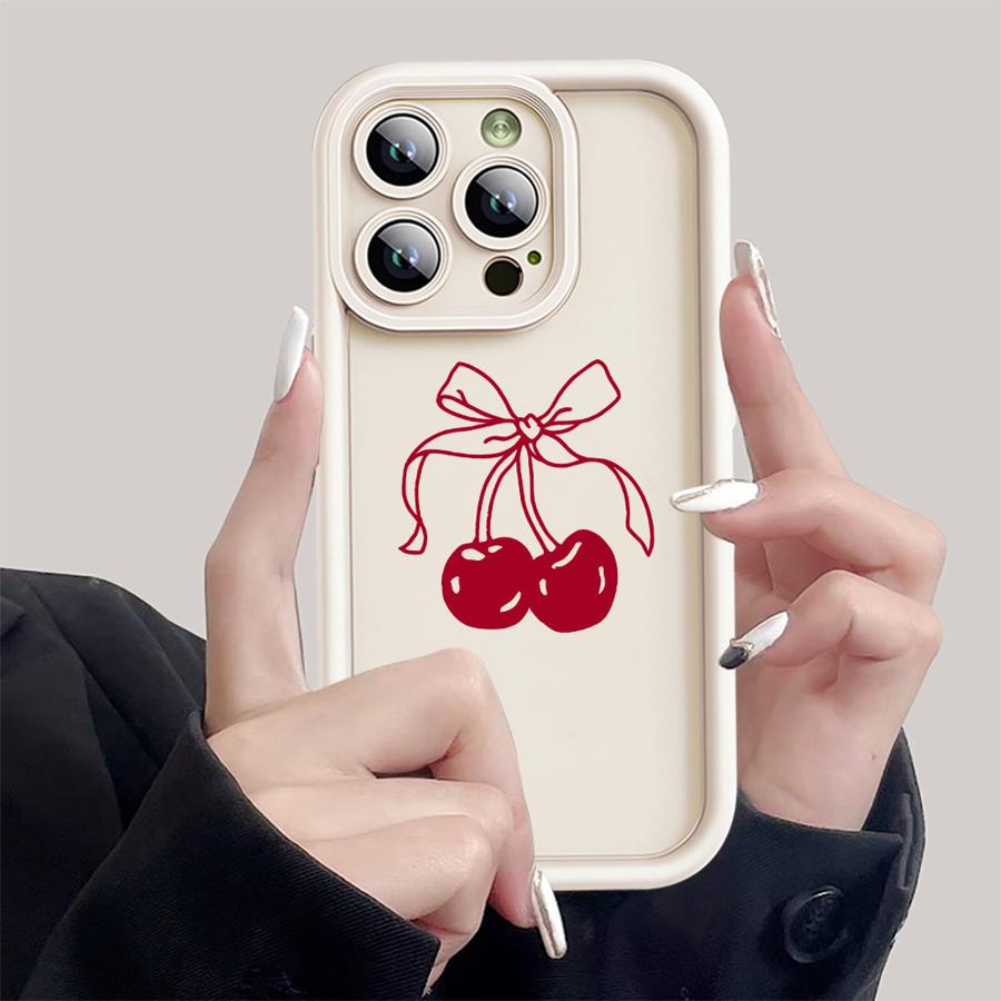 Cherry Flower Phone Case for Apple iPhone 16 11 13 15 12 14 Pro Max 13 12 14 Plus 16 11 15 Pro Silicone Soft Cover