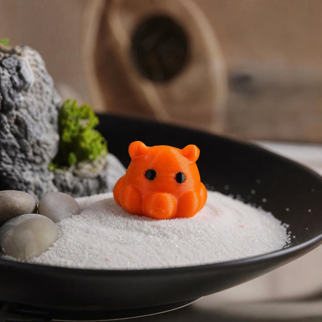 3D Printed Articulated Orange Figurine - Creative Animal Desk Decor