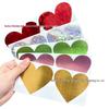 Laser Heart DIY Postcard Scratch-off Stickers, Heart Shape, 70x80mm