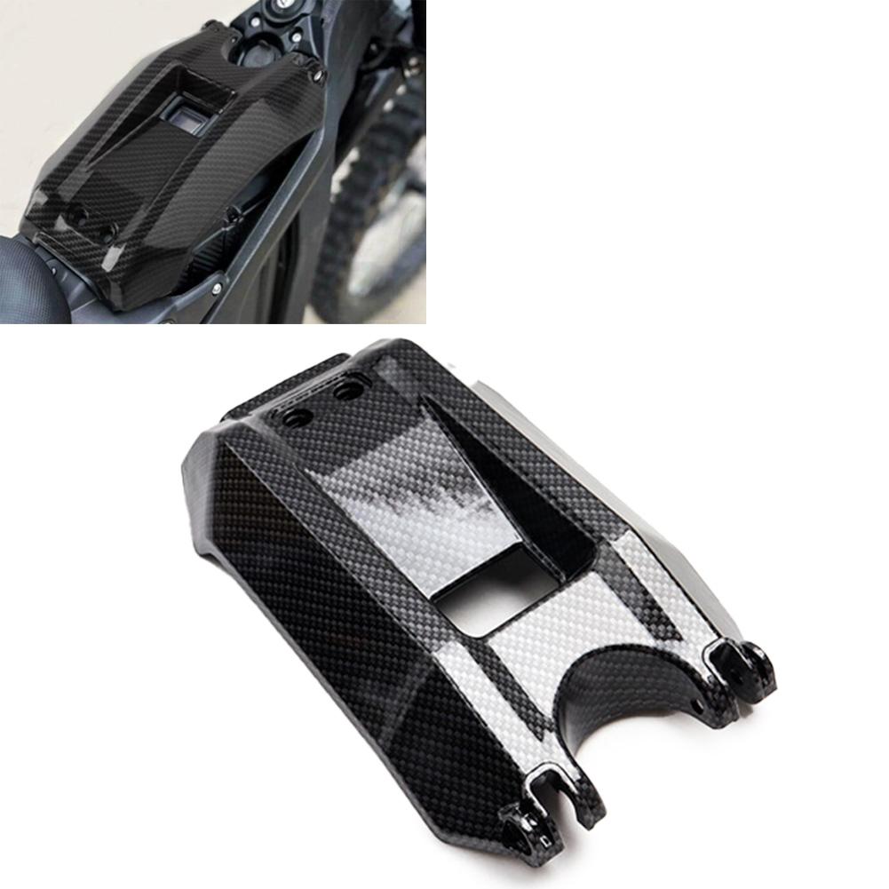 Electric Motorcycle Battery Cover Guard for SurRon Front Mount Constructed from ABS with Carbon Texture for Long Lasting Use